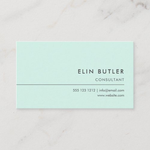 Minimalist Simple Logo Pastel Green Business Card