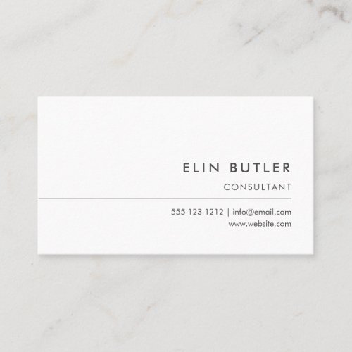 Minimalist Simple Logo White Business Card