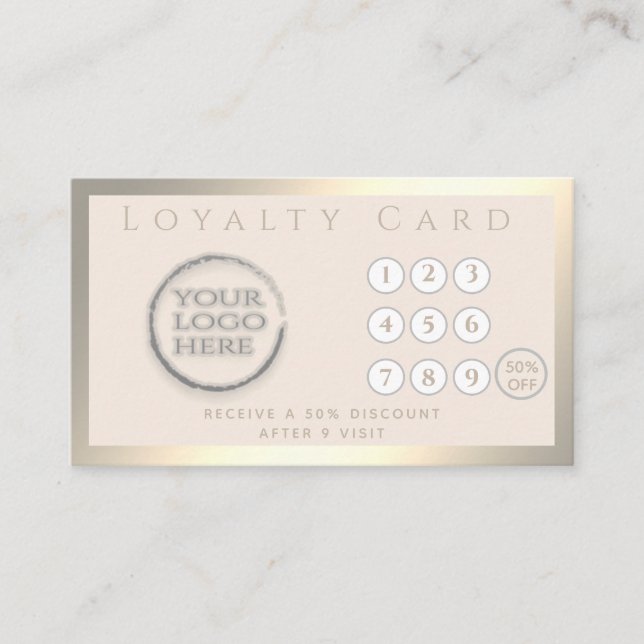 Minimalist simple luxury luminous custom logo loyalty card (Front)