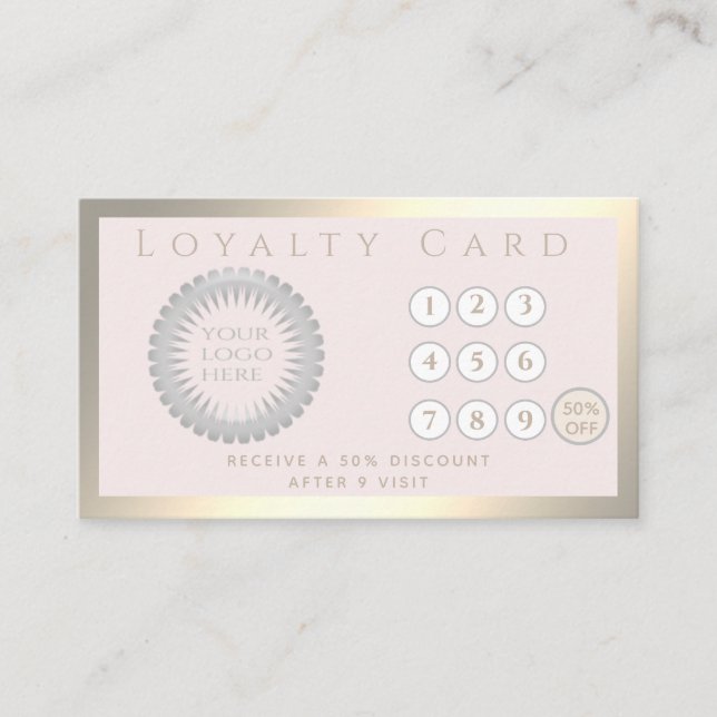 Minimalist simple luxury luminous custom logo loyalty card (Front)