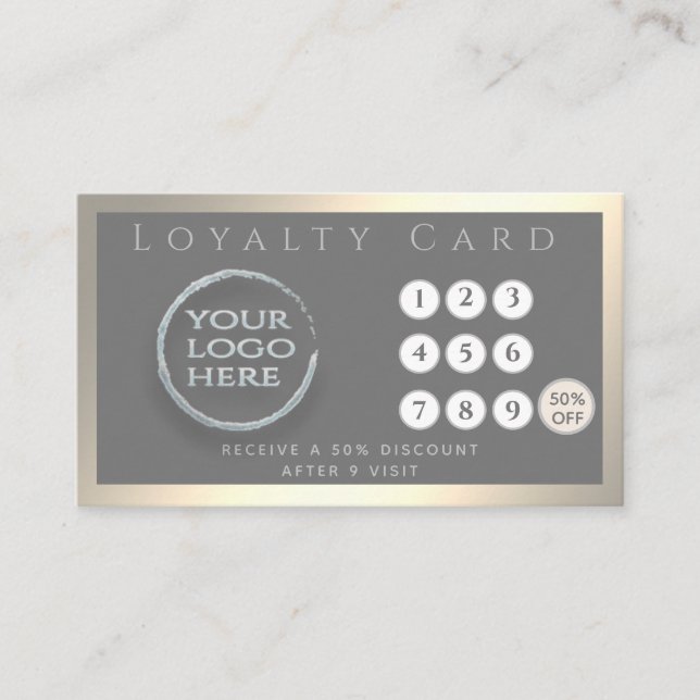 Minimalist simple luxury luminous custom logo loyalty card (Front)