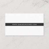 MINIMALIST simple masculine clean black stripe Business Card (Back)
