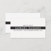 MINIMALIST simple masculine clean black stripe Business Card (Front/Back)