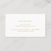 MINIMALIST simple masculine name black & faux gold Business Card (Back)