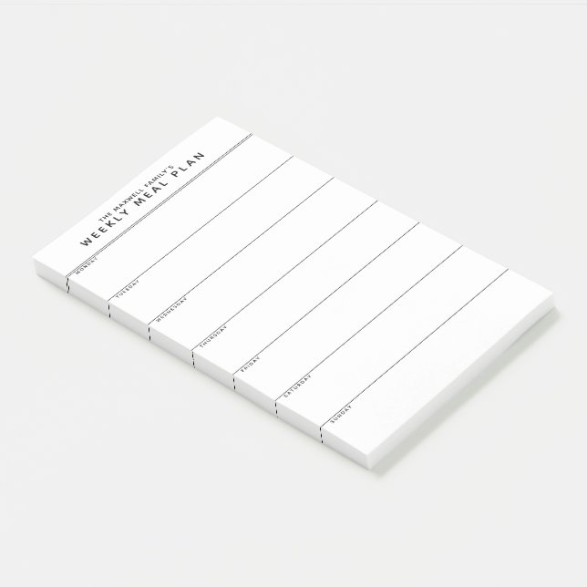 Minimalist Simple Meal Planning Notes (Angled)