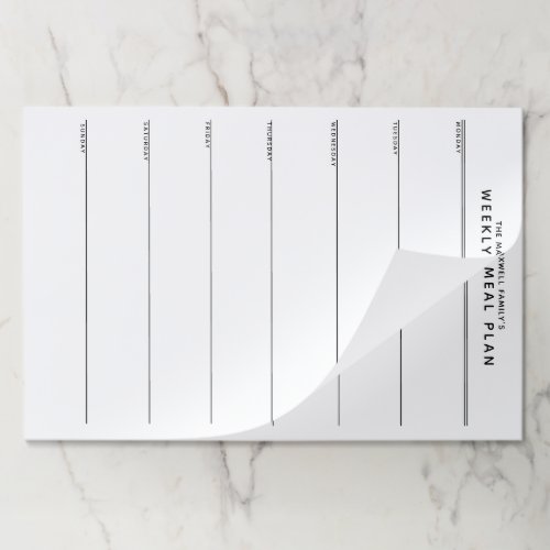 Minimalist Simple Meal Planning Paper Pad