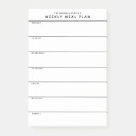 Minimalist Simple Meal Planning Post-it Notes