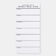 Minimalist Simple Meal Planning Post-it Notes Magnetic Notepad