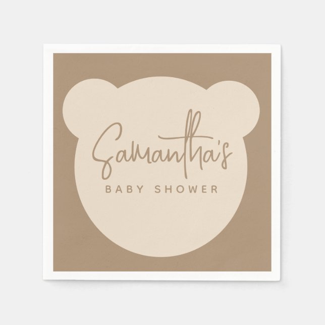 Minimalist simple modern Baby Shower Napkins (Front)