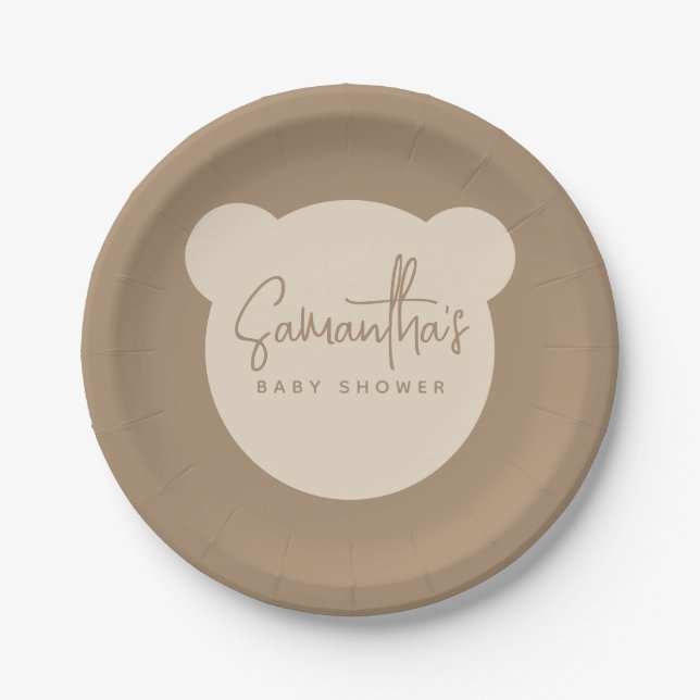 Minimalist simple modern Baby Shower Paper Plates (Front)