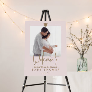 Minimalist simple modern Baby Shower Photo welcome Foam Board