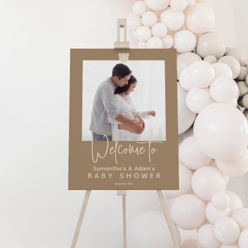 Minimalist simple modern Baby Shower Photo welcome
