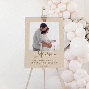 Minimalist simple modern Baby Shower Photo welcome Foam Board