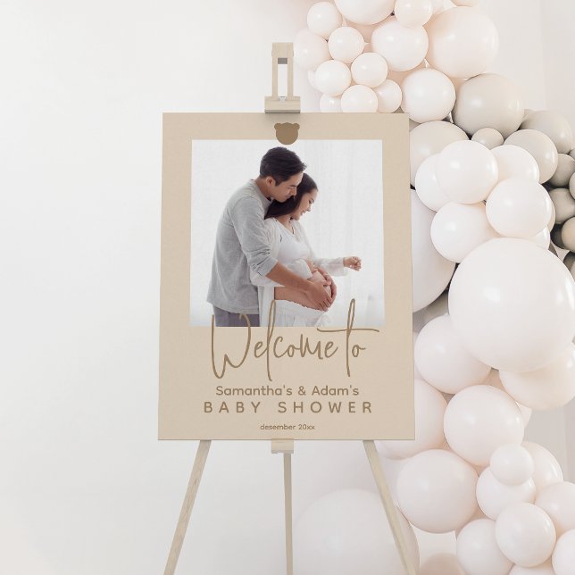 Minimalist simple modern Baby Shower Photo welcome Foam Board (Creator Uploaded)
