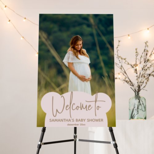 Minimalist simple modern Baby Shower Photo welcome Foam Board