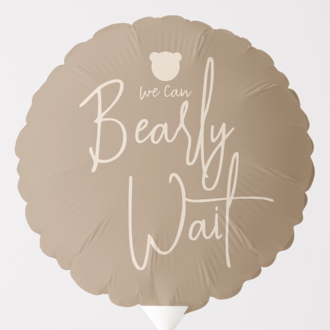 Minimalist simple modern bear Baby Shower Balloon (Front)