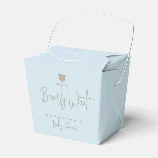 Minimalist simple modern bear Baby Shower Favor Boxes (Front Side)