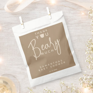 Minimalist simple modern bear Baby Shower Favor Favor Bag