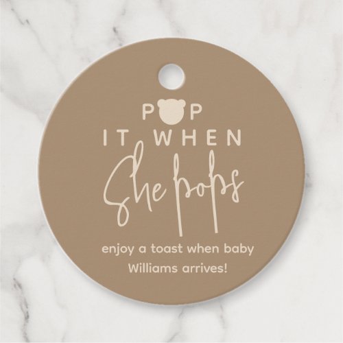 Minimalist simple modern bear Baby Shower Favor Tags