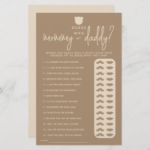 Minimalist simple modern bear Baby Shower Game