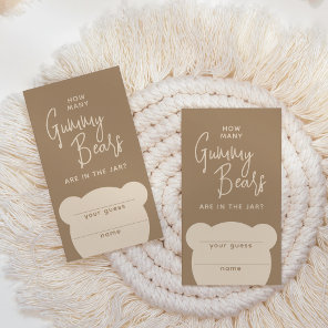 Minimalist simple modern Bear Baby Shower Game Enclosure Card