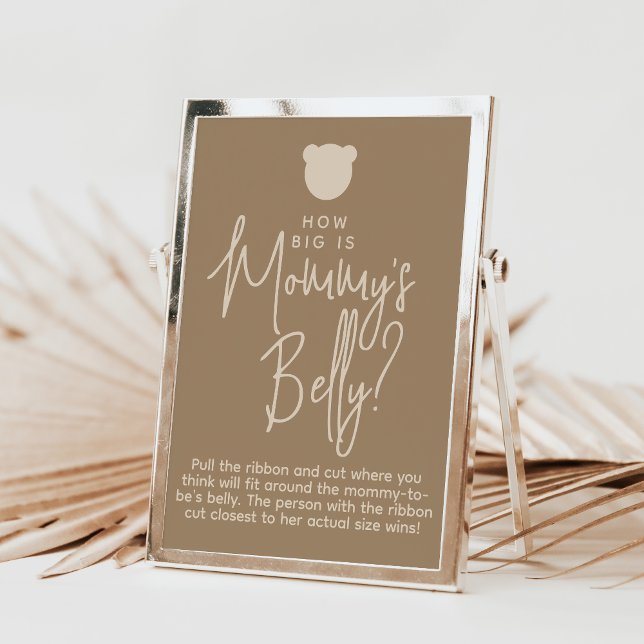 Minimalist simple modern Bear Baby Shower Game Poster (Creator Uploaded)