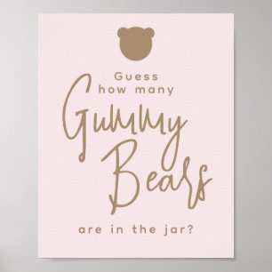 Minimalist simple modern Bear Baby Shower Game Poster