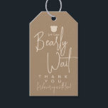 Minimalist simple modern bear Baby Shower  Gift Tags<br><div class="desc">A little wild one is on the way? Of course you’ll celebrate! This We can bearly design help you plan a great Baby Shower!</div>