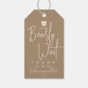 Minimalist simple modern bear Baby Shower  Gift Tags