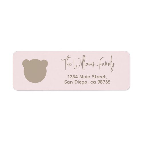 Minimalist simple modern bear Baby Shower  Label