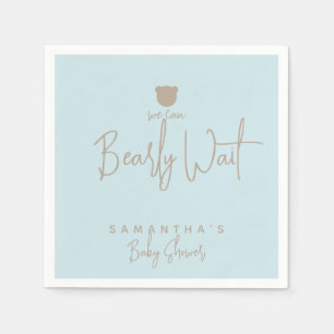 Minimalist simple modern bear Baby Shower Napkins