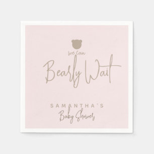 Minimalist simple modern bear Baby Shower Napkins