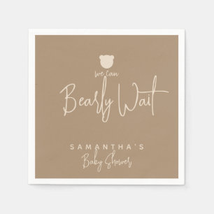 Minimalist simple modern bear Baby Shower  Napkins