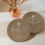 Minimalist simple modern bear Baby Shower  Paper Plates<br><div class="desc">A little wild one is on the way? Of course you’ll celebrate! This We can bearly design help you plan a great Baby Shower!</div>