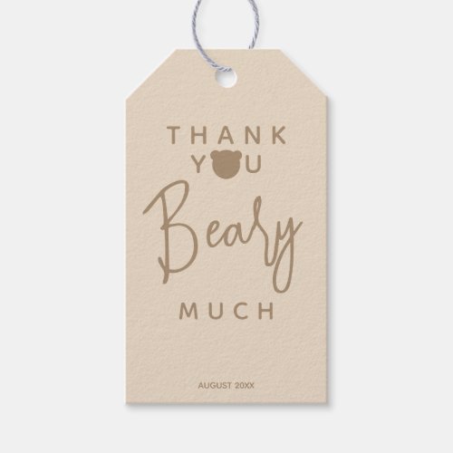 Minimalist simple modern bear Baby Shower Thank Gift Tags