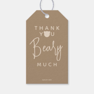 Minimalist simple modern bear Baby Shower Thank Gift Tags