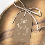 Minimalist simple modern bear Baby Shower Thank Gift Tags<br><div class="desc">A little wild one is on the way? Of course you’ll celebrate! This We can bearly design help you plan a great Baby Shower!</div>
