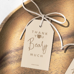 Minimalist simple modern bear Baby Shower Thank Gift Tags