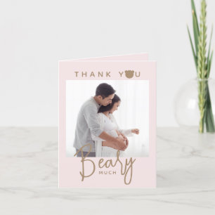 Minimalist simple modern bear Baby Shower Thank You Card