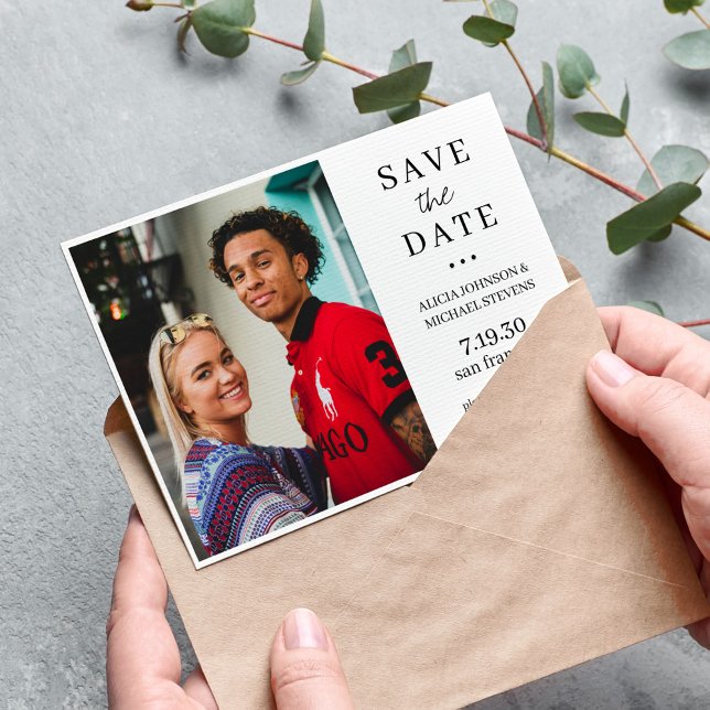 Minimalist simple modern elegant photo wedding save the date (Creator Uploaded)
