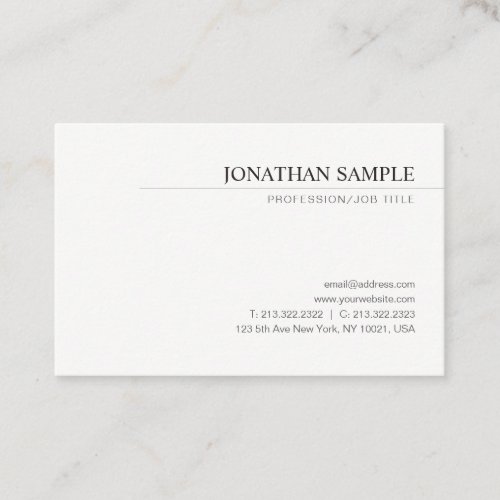 Minimalist Simple Modern Elegant Professional Business Card