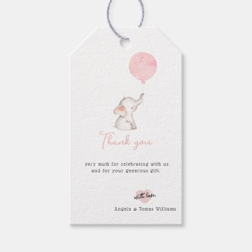 Minimalist simple modern elephant Baby Shower  Gift Tags