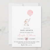 Minimalist simple modern elephant Baby Shower  Invitation (Front)