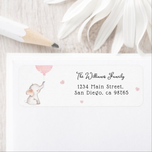 Minimalist simple modern elephant Baby Shower  Label