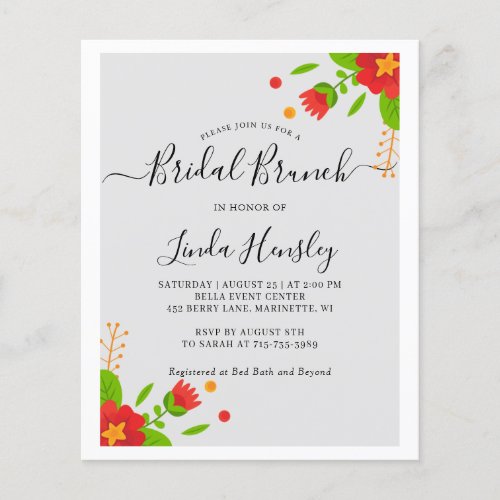 Minimalist Simple Modern Floral Bridal Brunch