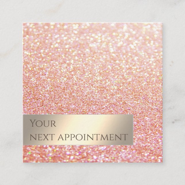 Minimalist simple modern glittery appointment card (Front)
