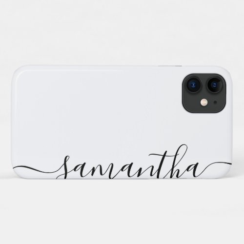 Minimalist simple modern monogrammed script name iPhone 11 case