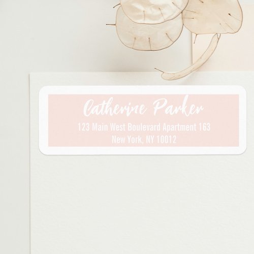 Minimalist Simple Modern Peach Puff And White  Label
