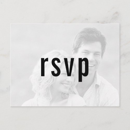 Minimalist Simple Modern Photo RSVP Enclosure Invitation Postcard