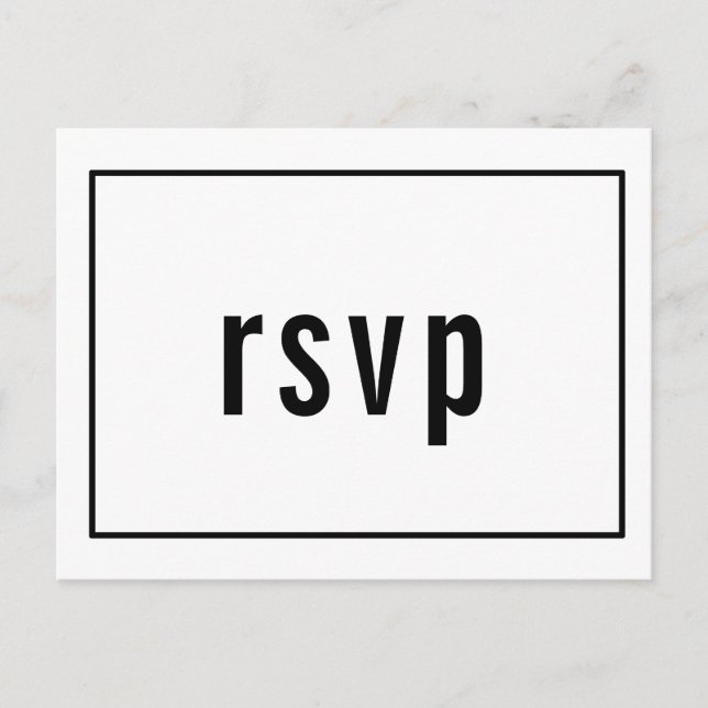 Minimalist Simple Modern Photo RSVP Enclosure Invitation Postcard (Front)